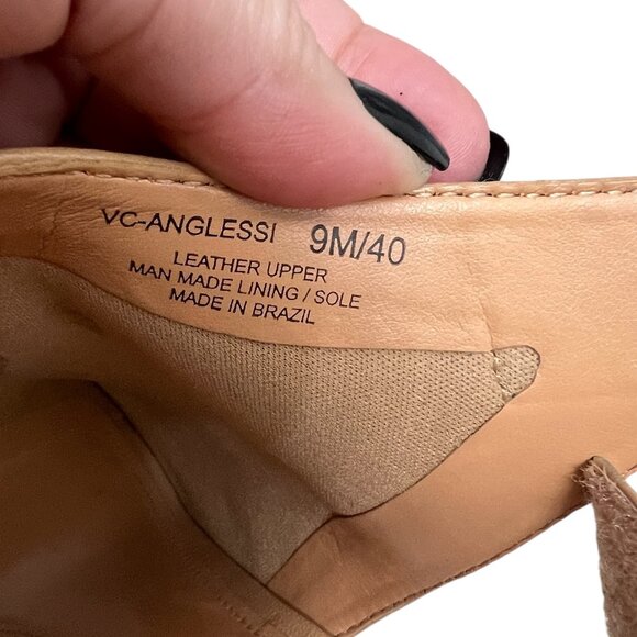 Vince Camuto Anglessi Leather Open Toe Heel Bootie women's size 9 - Picture 6 of 9